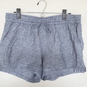 Women's Casual Blue Stripe Drawstring Cotton Shorts | H&M Sz 12